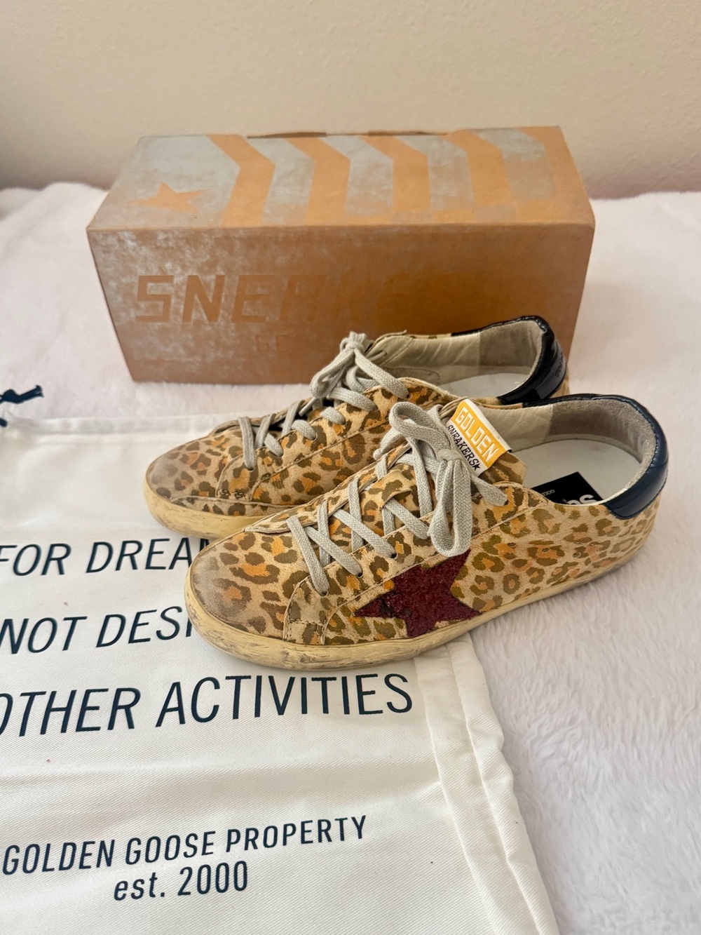 Golden Goose GGDB super star sneakers in leopard / women size 7 - Picture 6 of 10